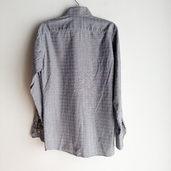 Emanuel Berg Paris Luxury Slim Fit Plaid Shirt 15 1/4 - Picture 6 of 7